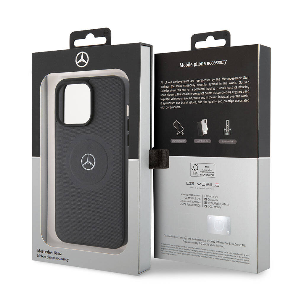 Mercedes Benz iPhone 15 Pro Max Orjinal Lisanslı M-safe Şarj Özellikli Pike Desenli Baskı Logolu Deri Kılıf Mercedes Benz iPhone 15 Pro Max Orjinal Lisanslı M-safe Şarj Özellikli Pike Desenli Baskı Logolu Deri Kılıf